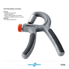 Grip Ajustable Hg-004 Sportfitness Negro/Gris