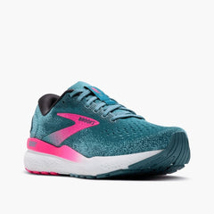 Tenis Brooks Ghost 16 Mujer Azul/Rosado