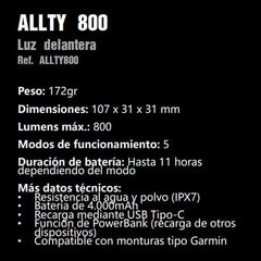 Luz Magicshine Delantera Allty 800Lm Usb