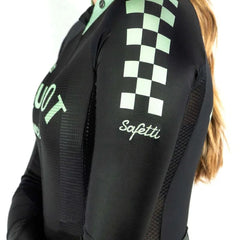 Jersey Ciclismo Safetti M/L Slim Peugeot Mujer Negra