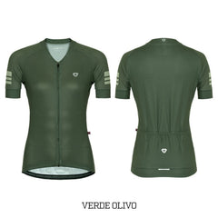 Jersey Ciclismo M/C Mujer GW Stripes Verde Olivo