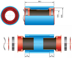 Eje Centro FSA PressFit PF30 BB386, PF30, PF30A