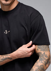 Camiseta Core Hombre Oversized Givelo 100% Algodón Negra