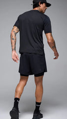 Pantaloneta Running Hombre Givelo BYND 2en1 Negra