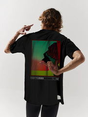 Camiseta Casual Hombre Oversized R.Strum x Givelo Negro