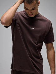 Camiseta Casual Hombre Oversized 100% Algodón G90 Brown