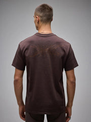Camiseta Casual Hombre Oversized 100% Algodón G90 Brown
