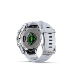 Reloj Garmin Fenix 8 43mm Amoled Plata Banda Silicona Blanca