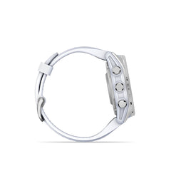 Reloj Garmin Fenix 8 43mm Amoled Plata Banda Silicona Blanca