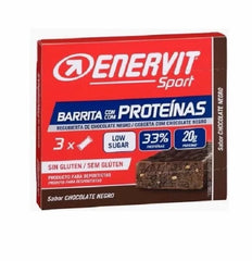 Barra Enervit con Proteinas 20gr CHocolate Negro (Unidad)