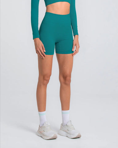 Short Corto Mujer Seamless Spirit Sportfitness Azul Jade