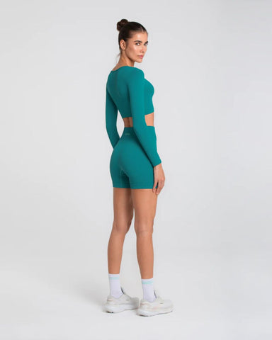 Top Con M/L Mujer Seamless Shake Sportfitness Azul Jade