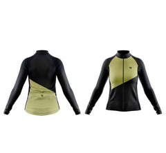 Jersey Ciclismo M/L Mujer GW Half and Half Negro Amarillo