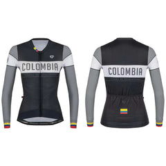 Jersey Ciclismo M/L Mujer GW Colombia Endurance Negro Gris