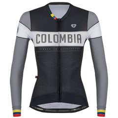 Jersey Ciclismo M/L Mujer GW Colombia Endurance Negro Gris