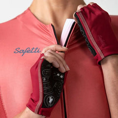 Guantes Ciclismo Cortos Safetti Essenziales Rojo