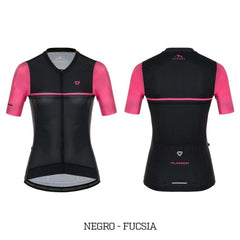 Jersey Ciclismo M/C Mujer GW Flamma Negro Fucsia