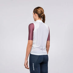 Chaleco Cortavientos de Ciclismo Suarez Mujer Barrier Blanco