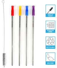 Pitillo Ecovessel 4-Pack Stainless Steel Straws
