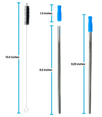 Pitillo Ecovessel 4-Pack Stainless Steel Straws
