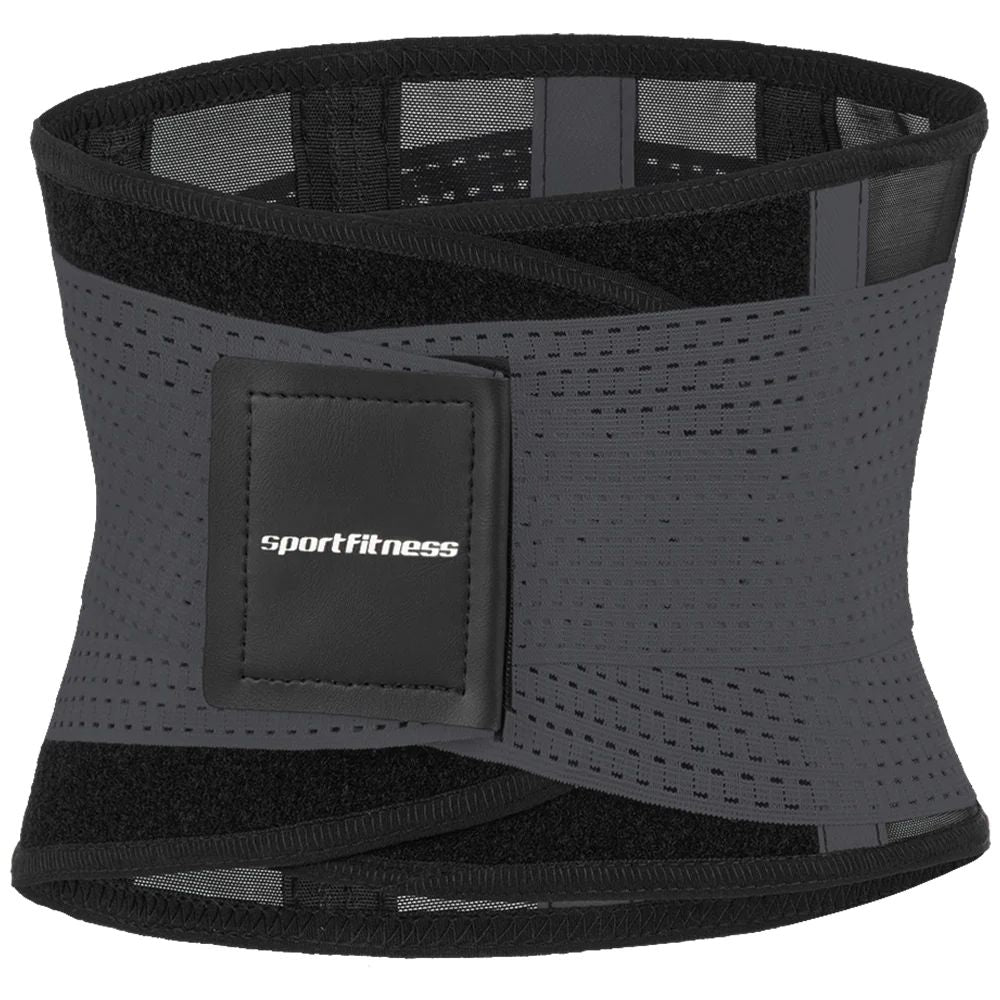 Cinturón Faja Abdominal Doble Ajuste Sportfitness Negro/Gris