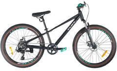 Bicicleta Cliff Lizard Niños 24 25 7V Freno Mec Negro/Verde