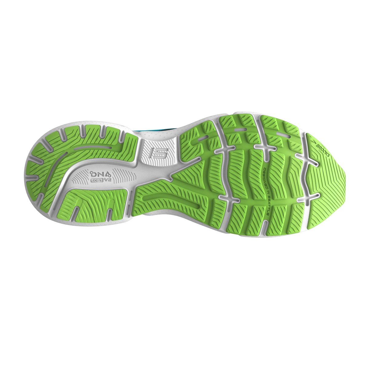 Tenis Brooks Ghost 15 Hombre Negro/Azul/Verde