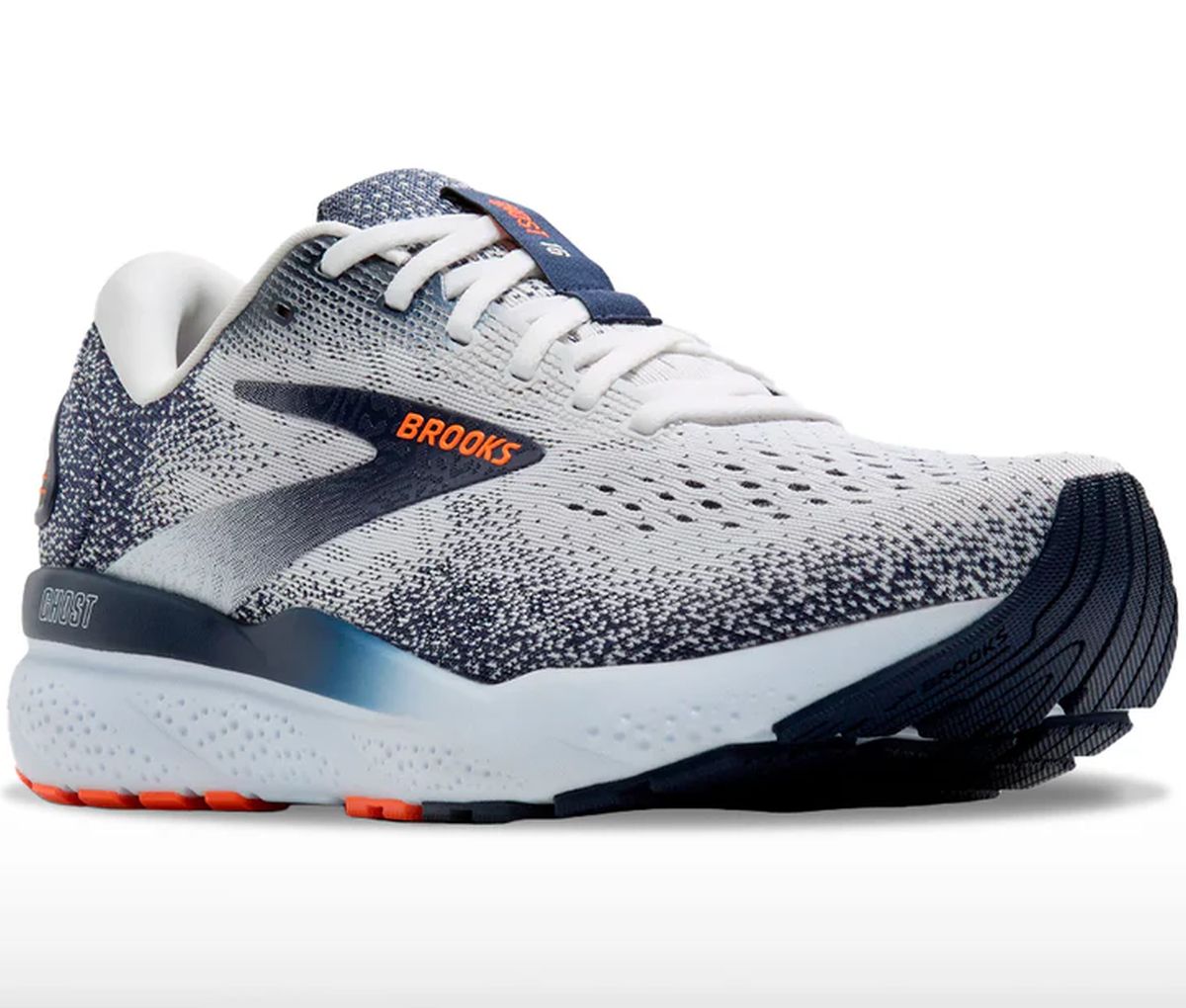 Tenis Brooks Ghost 16 Hombre Blanco/Peacoat