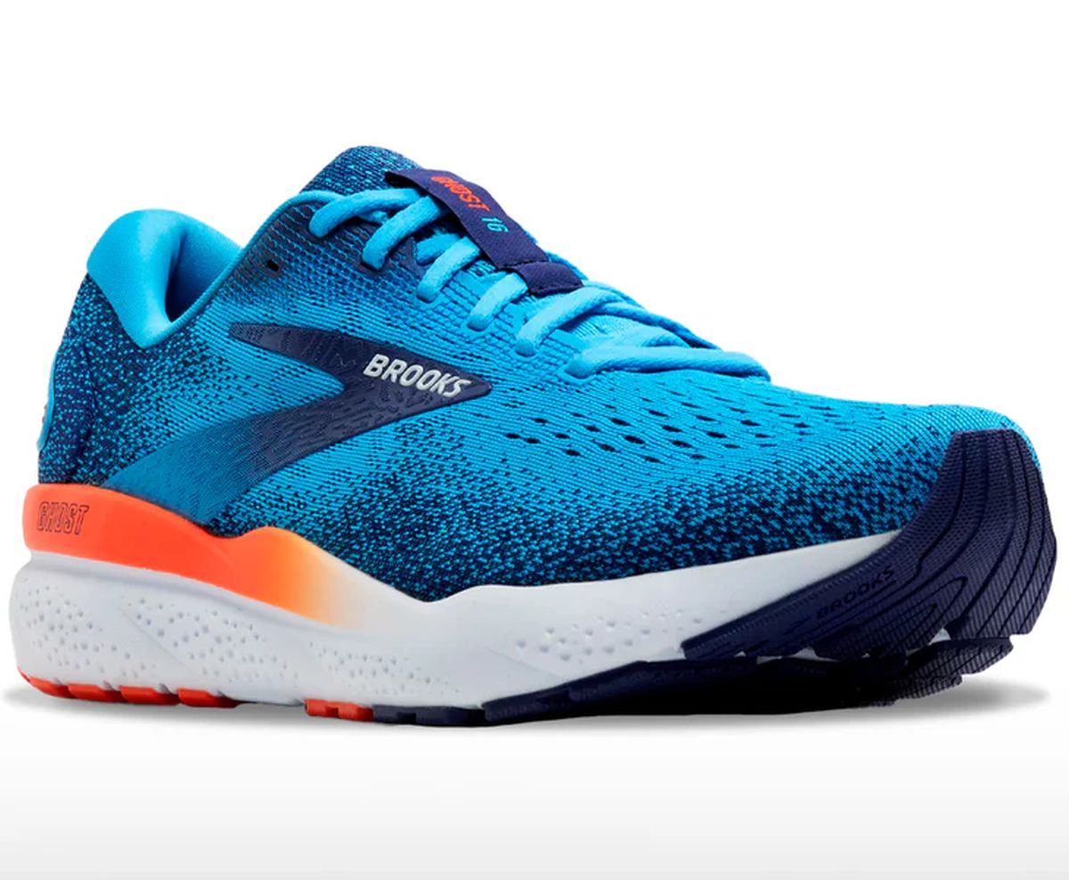 Tenis Brooks Ghost 16 Hombre Azul/Naranja