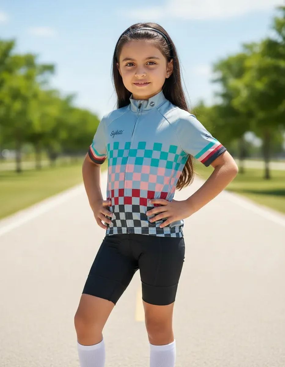 Jersey Ciclismo M/C Safetti Squares Niños/Niñas