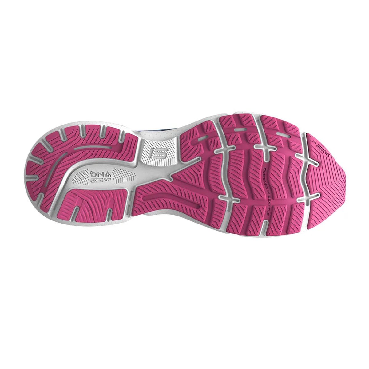 Tenis Brooks Ghost 15 Mujer Gris/Morado
