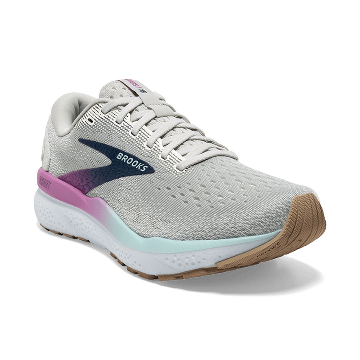 Tenis Brooks Ghost 16 Mujer Gris/Morado