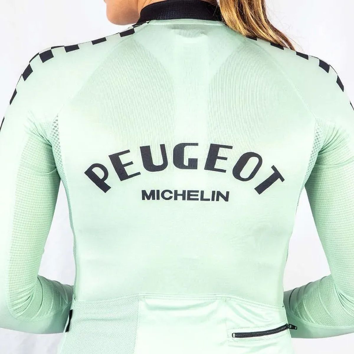 Jersey Ciclismo M/L Safetti Slim Peugeot Mujer Mint