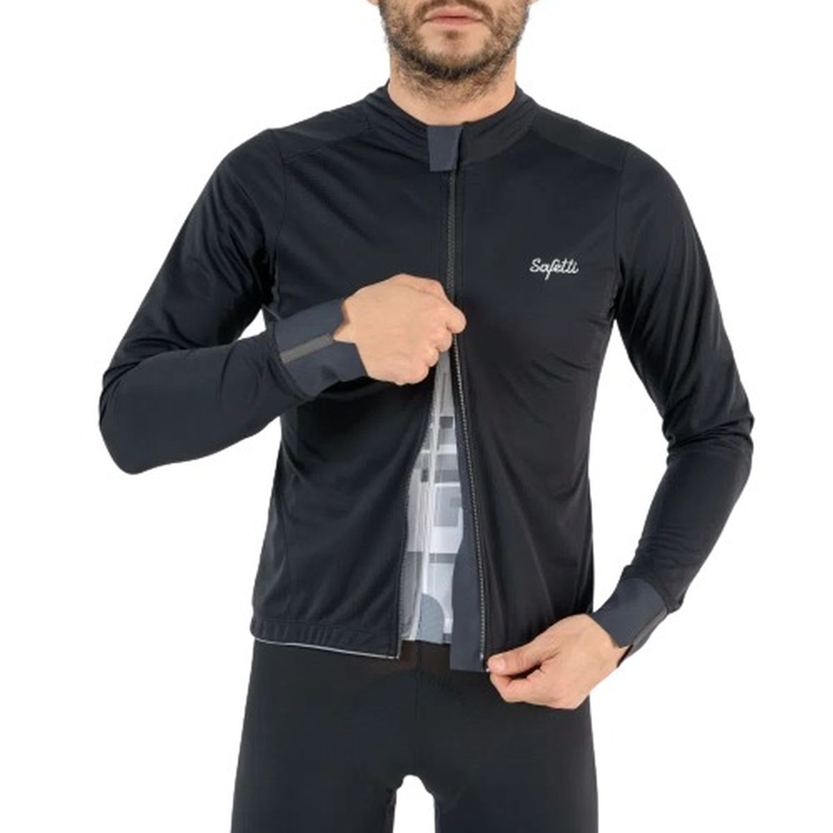 Chaqueta Ciclismo Safetti Alpes Para Hombre Negro