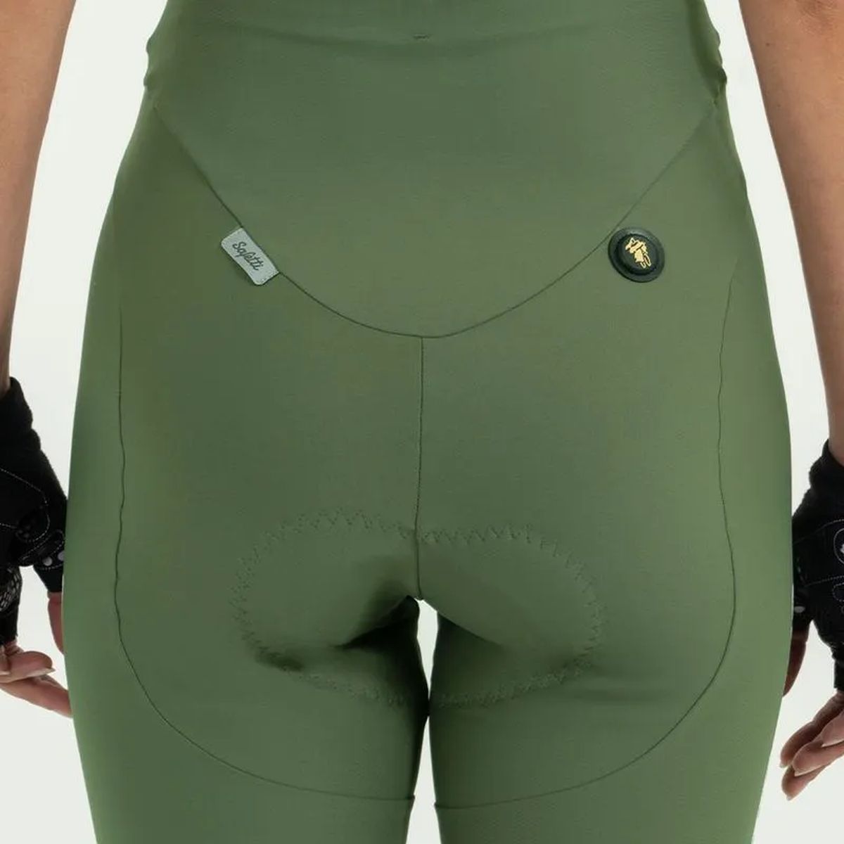 Pantaloneta de Ciclismo C/T Safetti Girona Mujer Oliva
