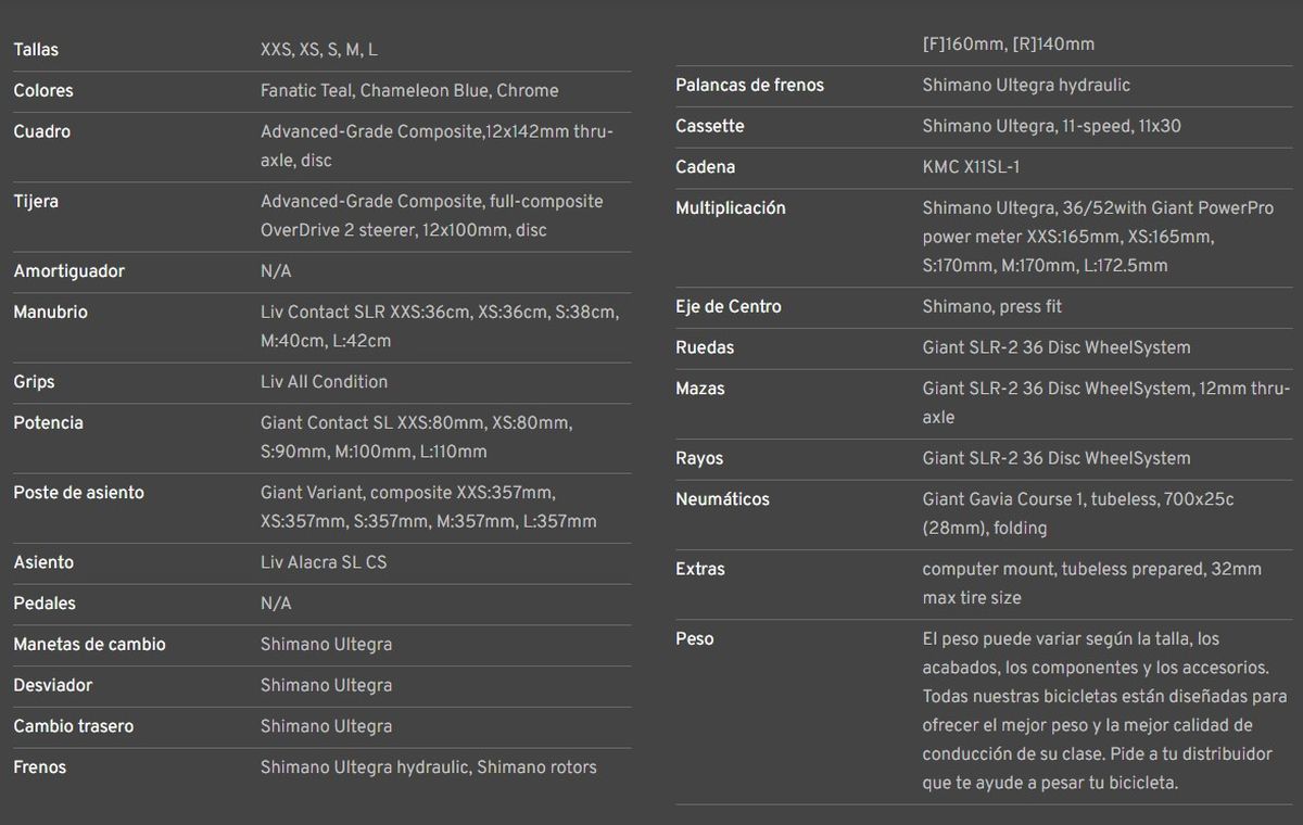 Bicicleta Ruta Liv Langma Advanced Pro Disc 1 2022
