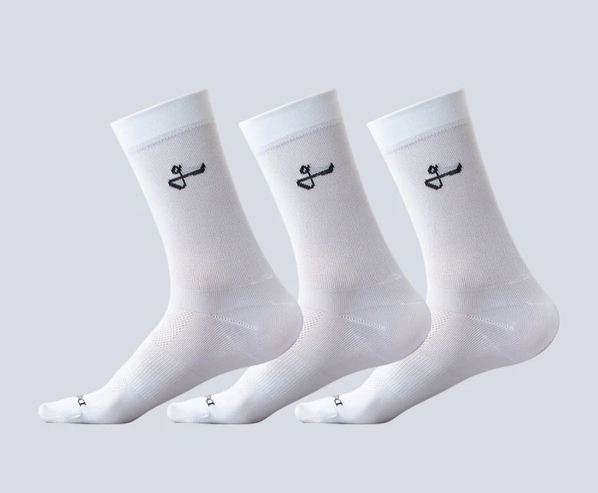 Medias Ciclismo Givelo Paquete 3 Calcetines Blancos