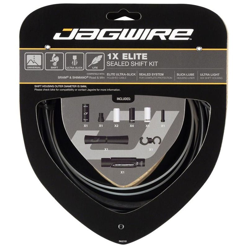 Kit Funda y Guaya de Cambios Jagwire Elite Sellado 1X Negro