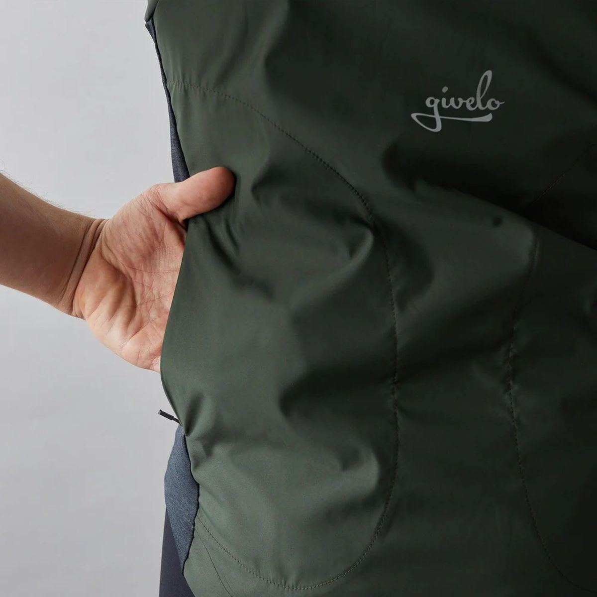 Chaleco Ciclismo Unisex Givelo Quick Free Verde Militar