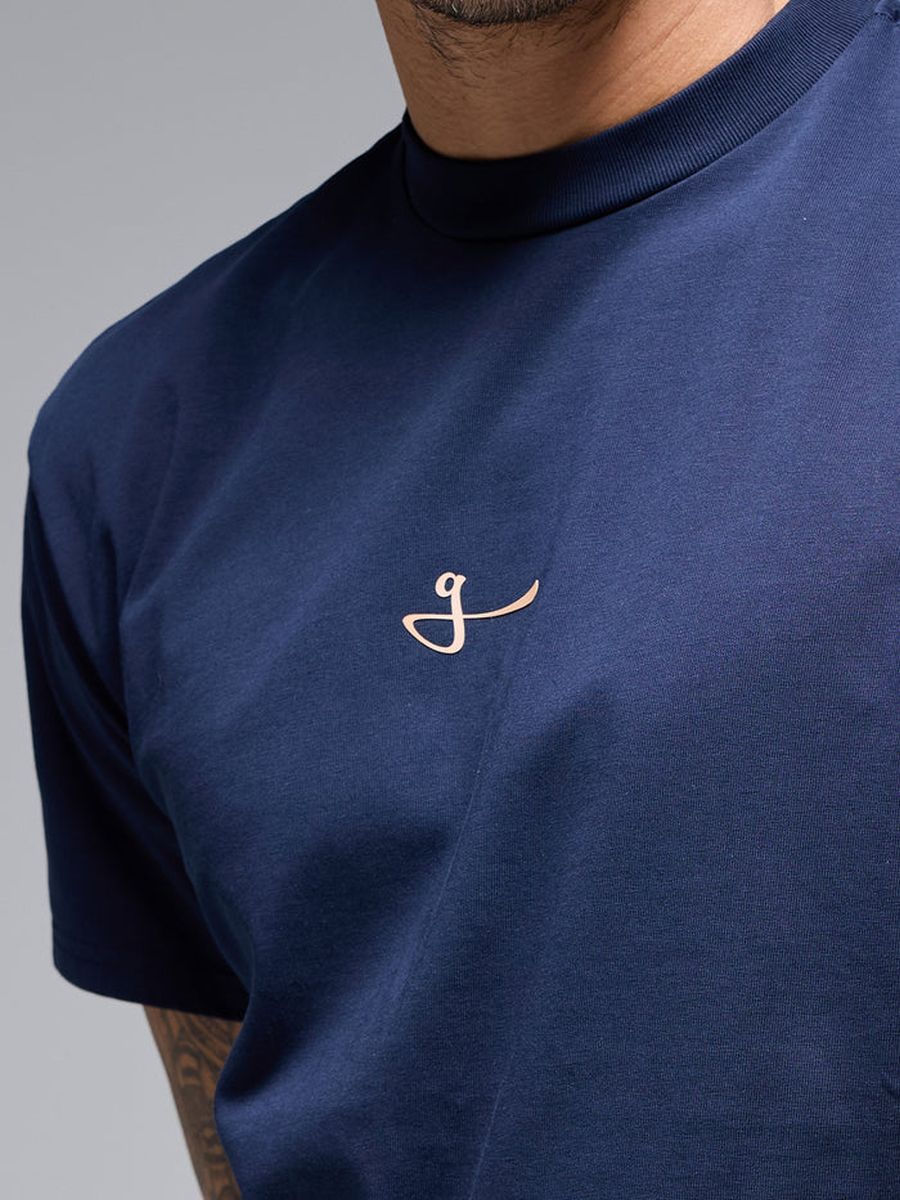 Camiseta Casual Hombre Oversized 100% Algodón Azul