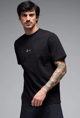 Camiseta Core Hombre Oversized Givelo 100% Algodón Negra