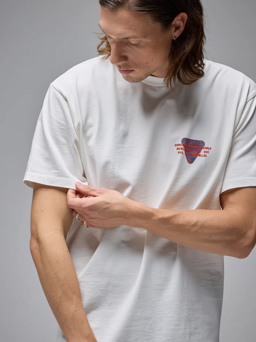 Camiseta Casual Hombre Oversized CDA 100% Algodón Off White