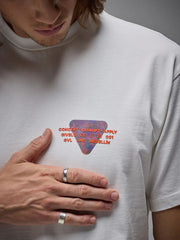 Camiseta Casual Hombre Oversized CDA 100% Algodón Off White