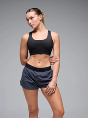 Pantaloneta Running Mujer Givelo BYND 3" Gris Oscuro