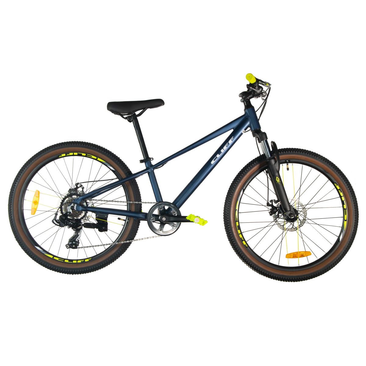 Bicicleta Niño Cliff Lizard 24 25 7V Freno Mec Azul/Amarillo