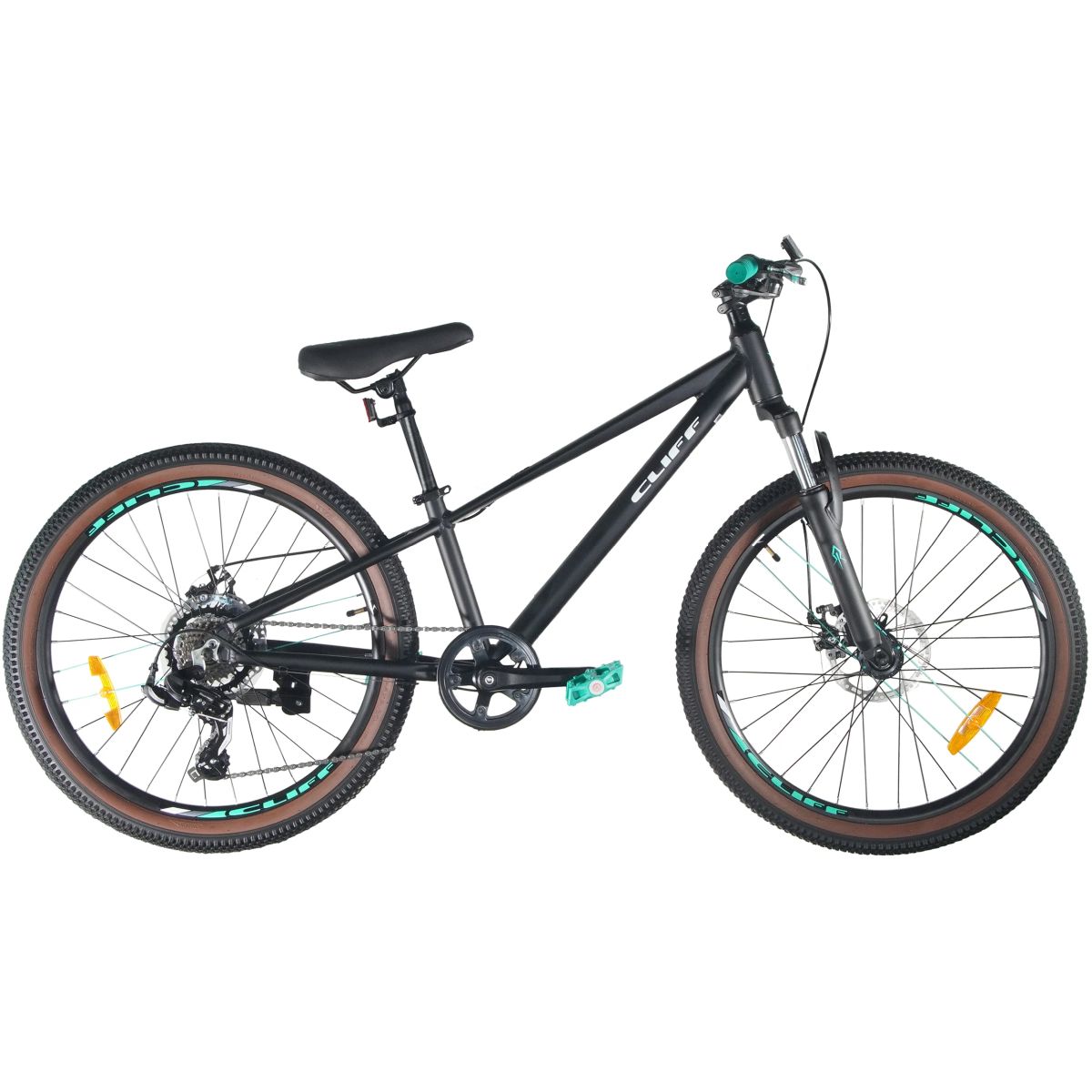 Bicicleta Niño Cliff Lizard 24 25 7V Freno Mec Negro/Verde