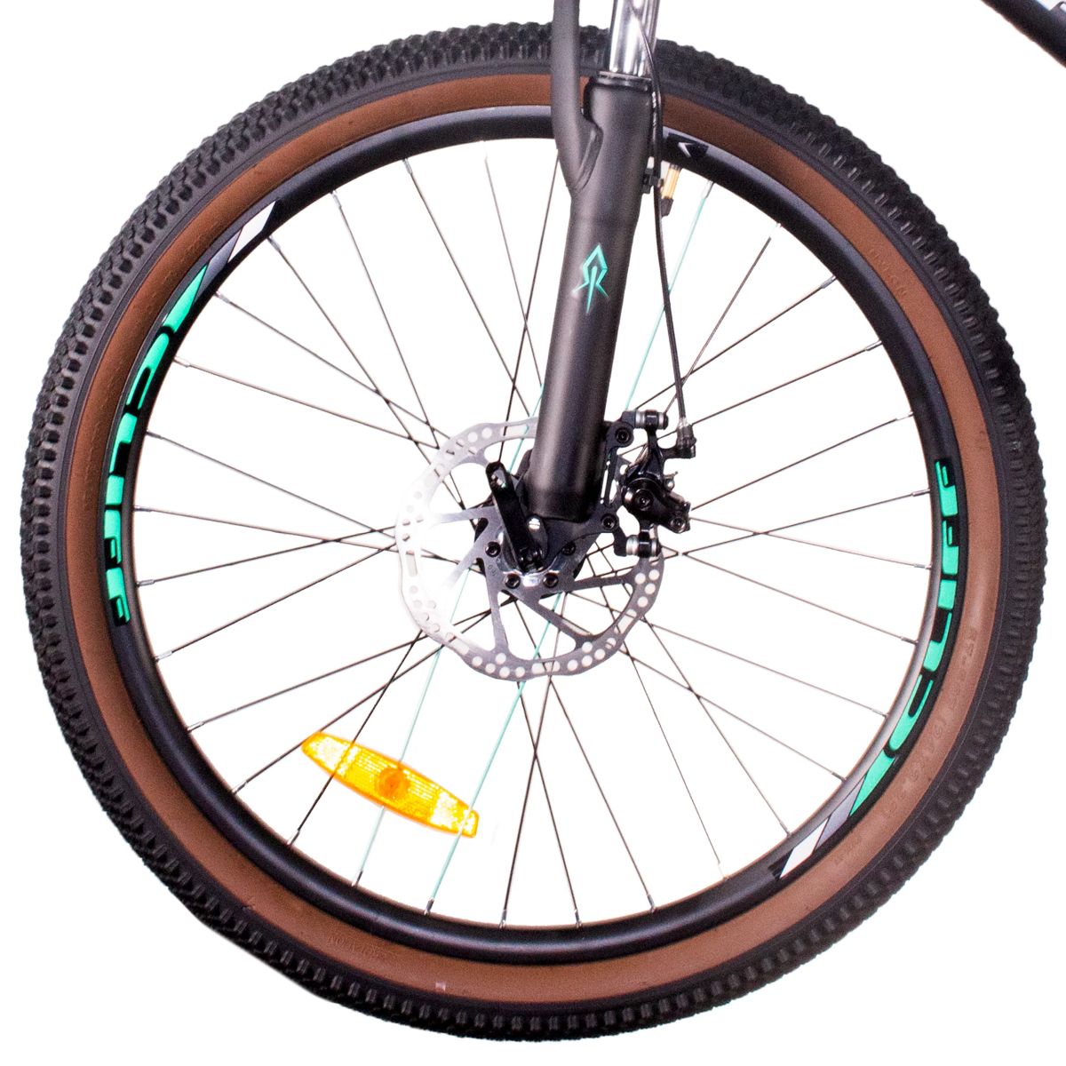 Bicicleta Niño Cliff Lizard 24 25 7V Freno Mec Negro/Verde