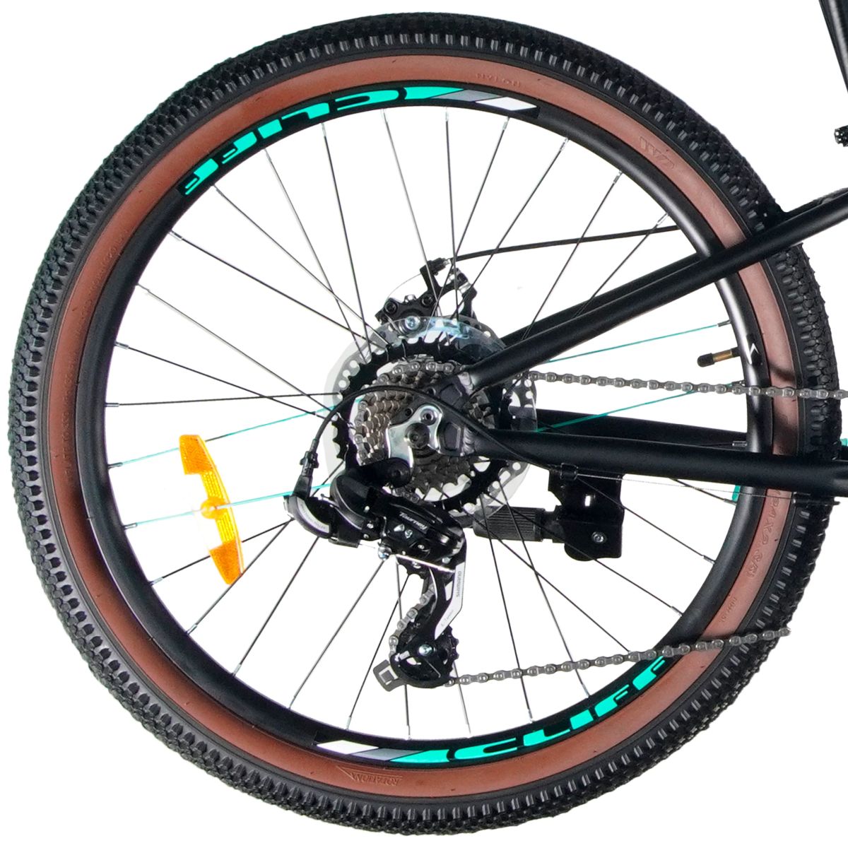 Bicicleta Niño Cliff Lizard 24 25 7V Freno Mec Negro/Verde