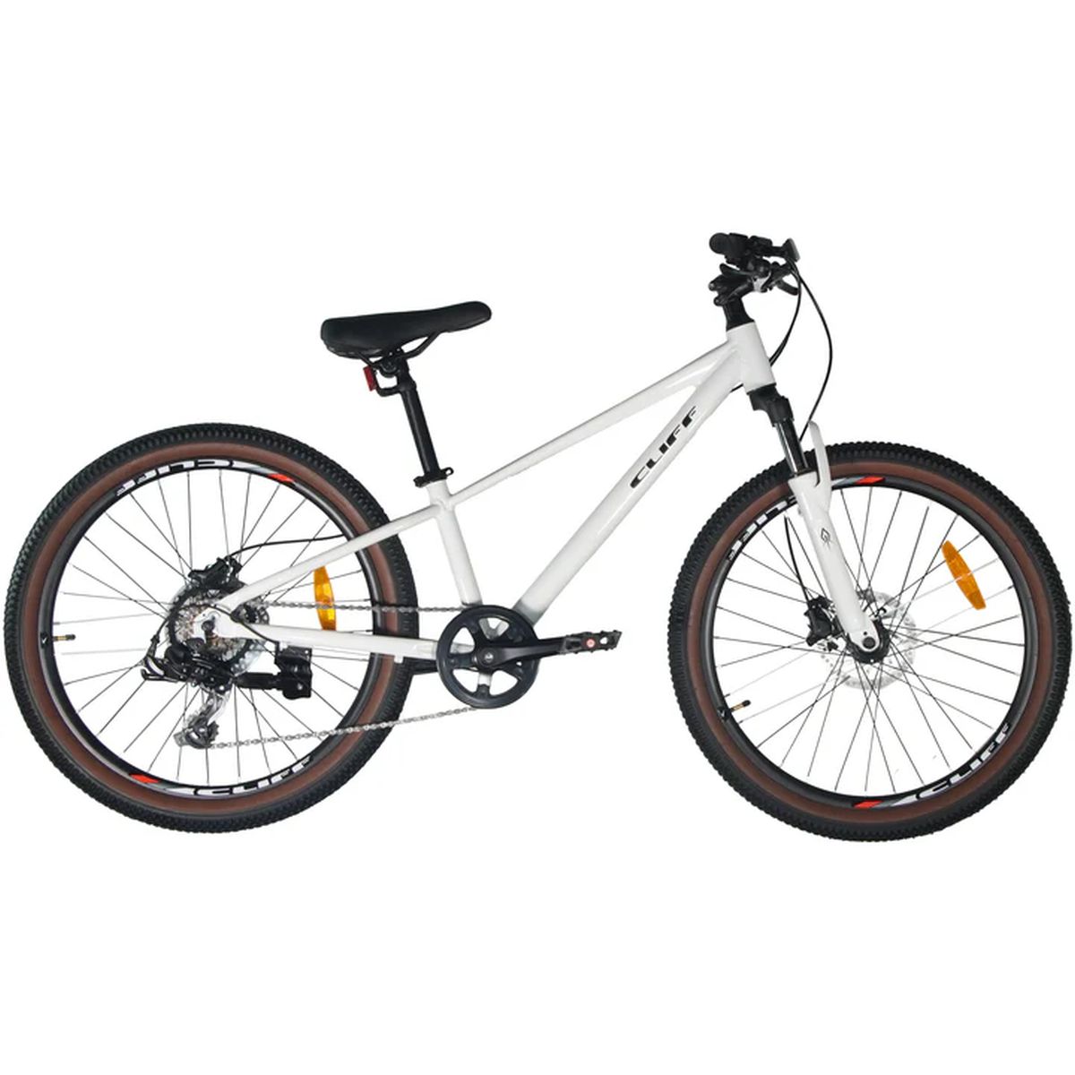 Bicicleta Niño Cliff Lizard 24 25 7V Freno Hidráulico Blanca