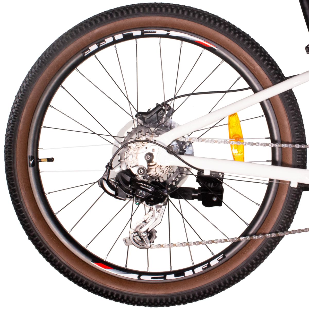 Bicicleta Niño Cliff Lizard 24 25 7V Freno Hidráulico Blanca